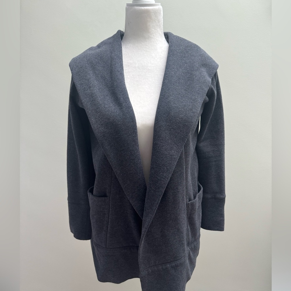 LOFT Charcoal Open Front Cardigan